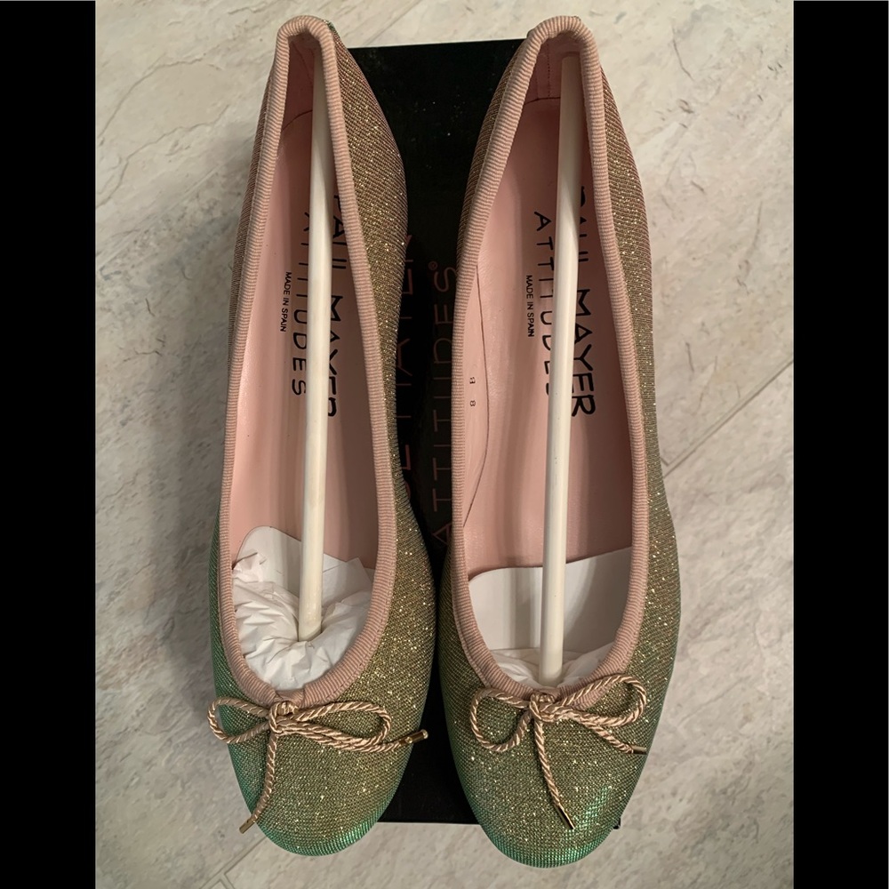 NIB Paul Mayer Attitudes Forever Timeless Gold Shoes